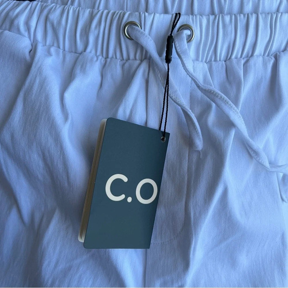 COZY White linen blend sustainable stretchy drawstring shorts Size XXL NWT - Picture 8 of 8